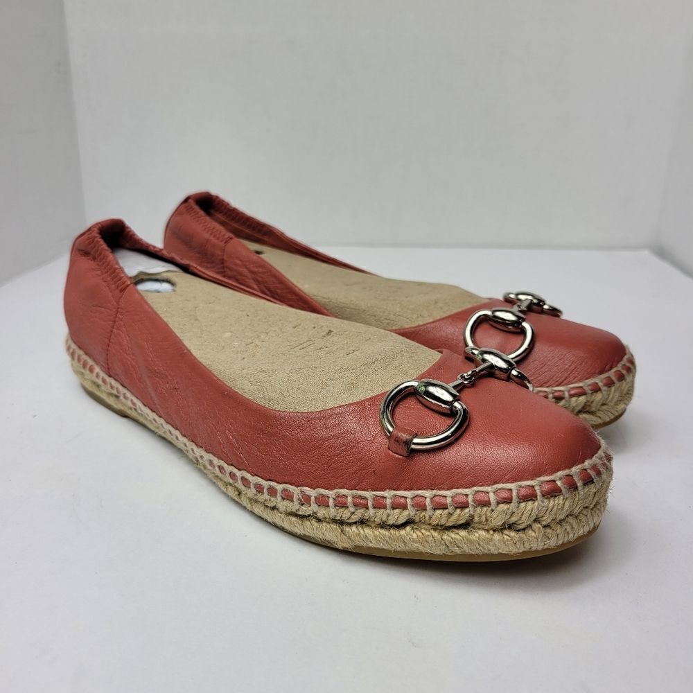 Gucci Horsebit Charlotte Espadrilles Pink Leather Ballet Womens Shoe Size 6